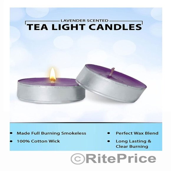 60PCS Lavender Tealight Candles Highly Scented w/ Essential & Natural Oil (2 Pk) - Picture 5 of 10